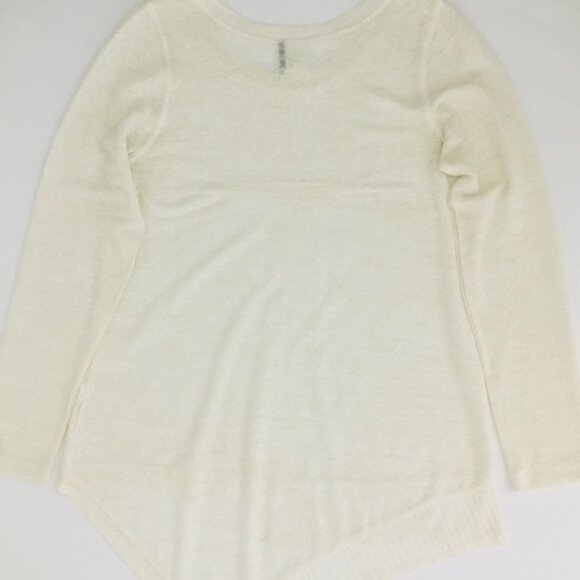 Anthropologie Akemi+Kin Asymmetrical Hi Low Off-White Pull-Over Sheer Tunic - M - Picture 6 of 8